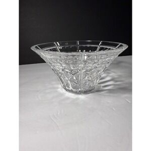 Waterford Crystal 1997 Bowl 8" Fan & Crisscross Cut Flared Rim Ireland Signed